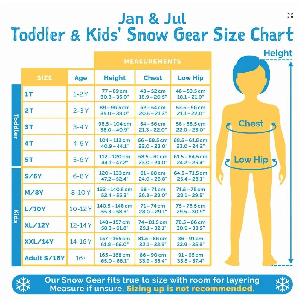 Jan & Jul NWT Kids Waterproof Snowsuit Winter Sun 2T